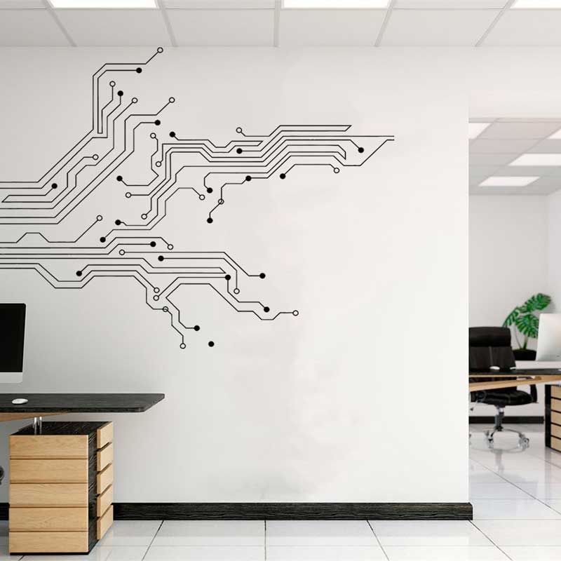 Home Cinema Room - Placa de circuito de tecnologia adesivos