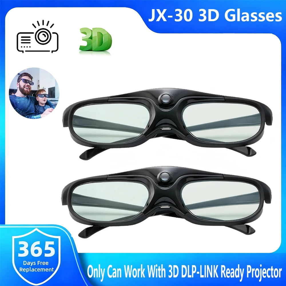 Home Cinema Glasses - JX-30 3D Óculos Obturador Ativo 96-144HZ