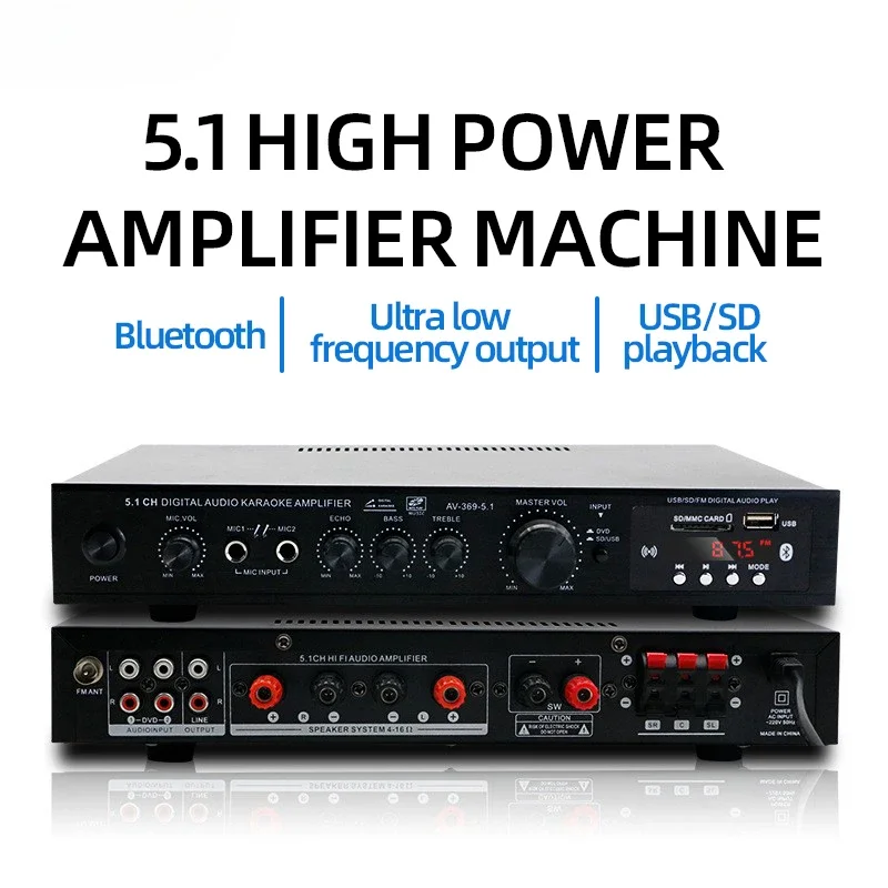 Home Cinema Heos - AV-369BT Bluetooth 5.1 Amplificador de alto-falante