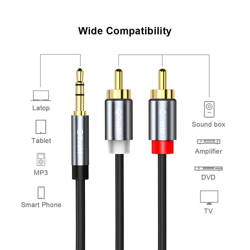 Qgeem cabo rca 2rca para 3.5 c - Home Cinema Heos avaliação e preço