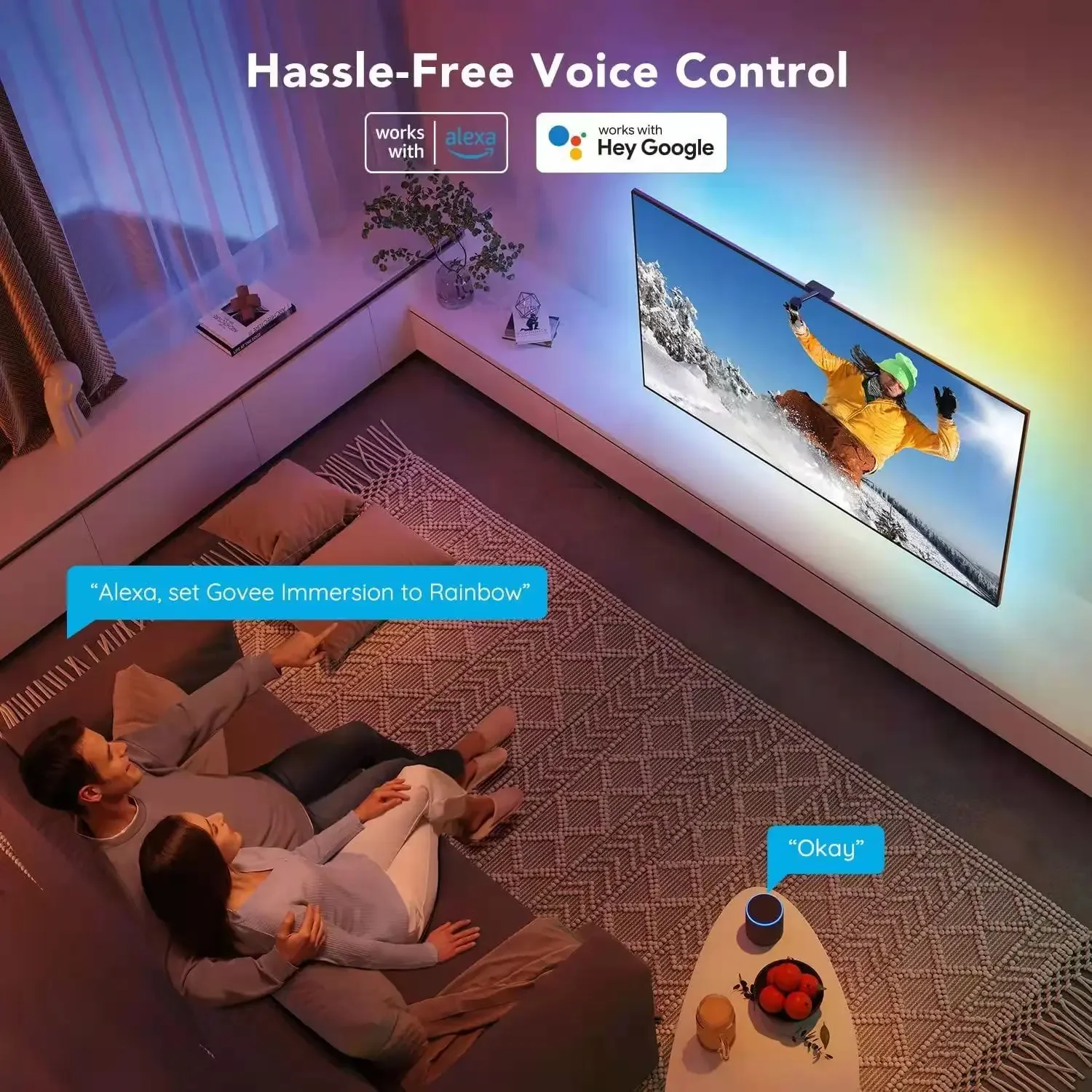 Smart LED TV Backlight, Color  - Ambient Light Strip Tv avaliação e preço