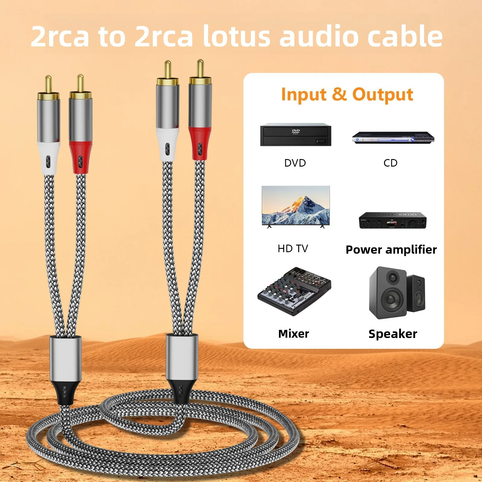 Cabo de Áudio RCA Duplo, 2 Par - Home Cinema Subwoofer avaliação e preço