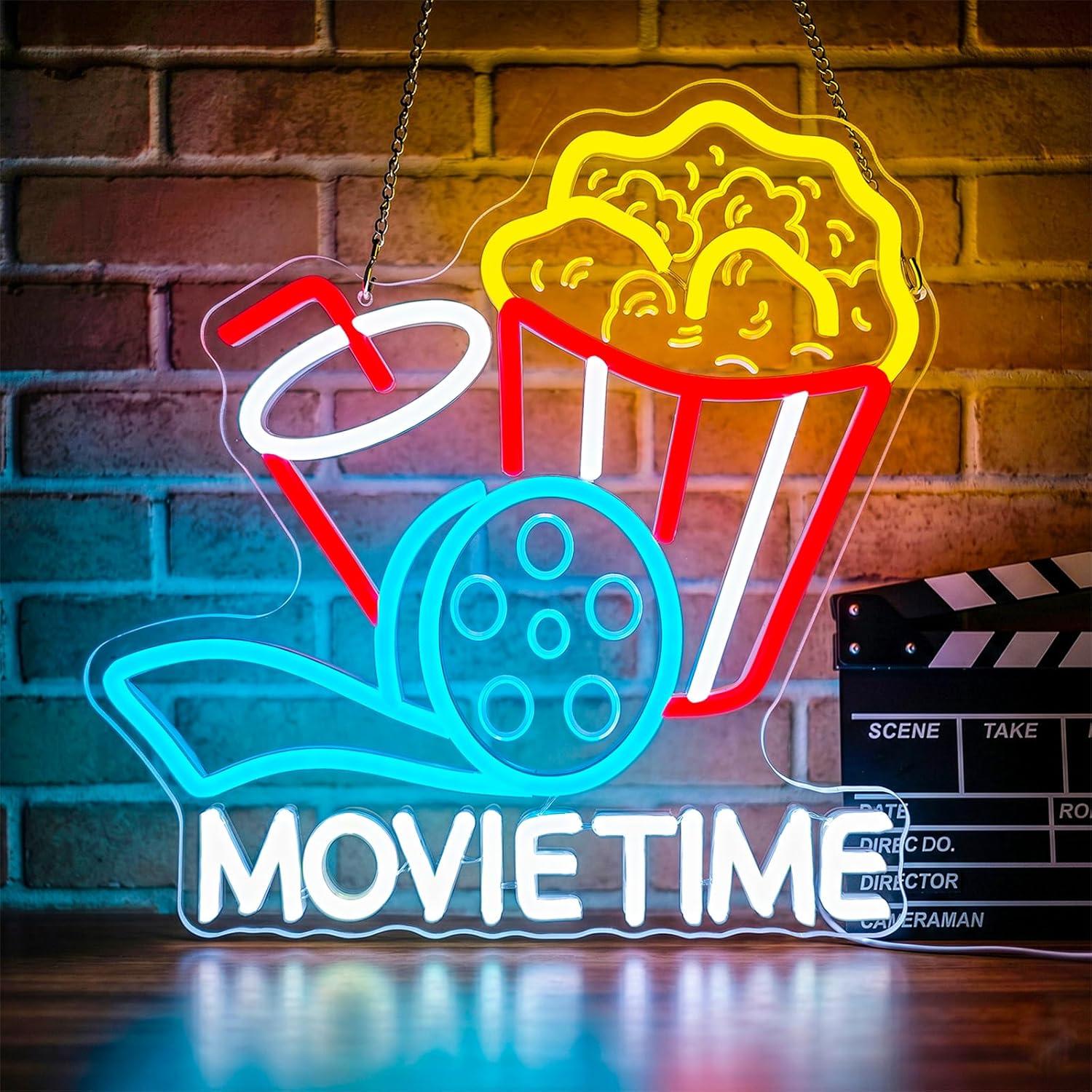 Letreiro Neon 'Movie Time' com - Home Cinema Times avaliação e preço