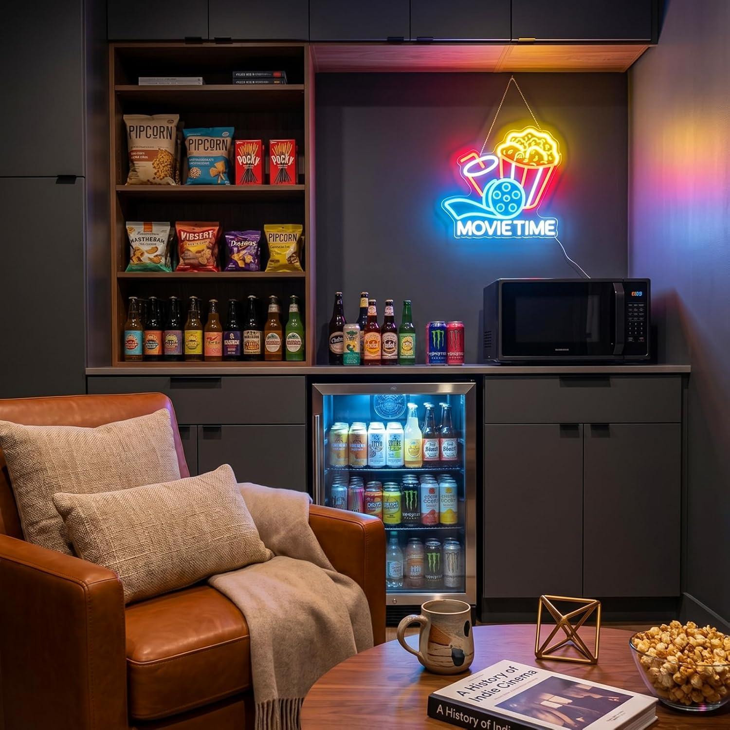 Letreiro Neon 'Movie Time' com - Home Cinema Times avaliação e preço
