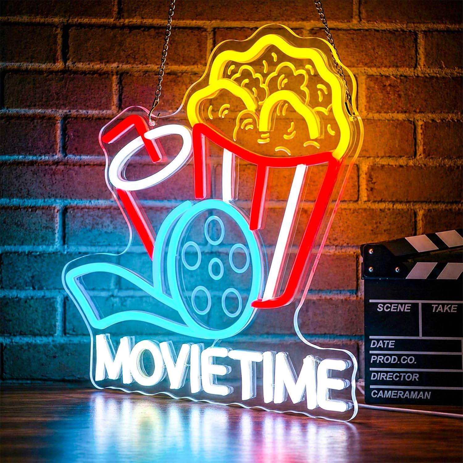 Letreiro Neon 'Movie Time' com - Home Cinema Times avaliação e preço