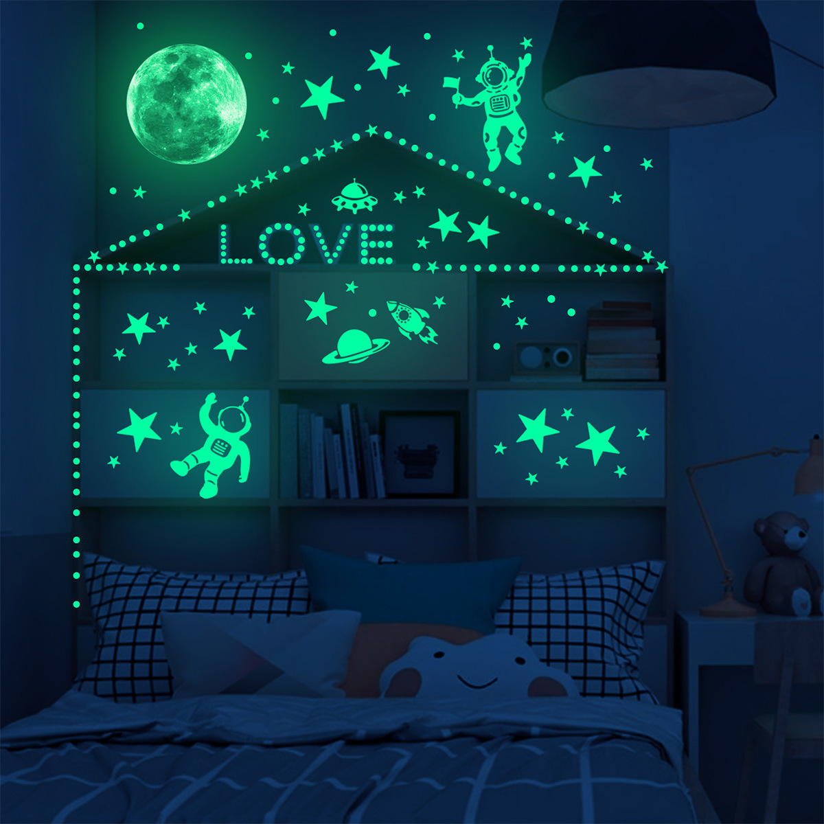 Luminoso lua estrelas adesivos - Home Cinema Room avaliação e preço
