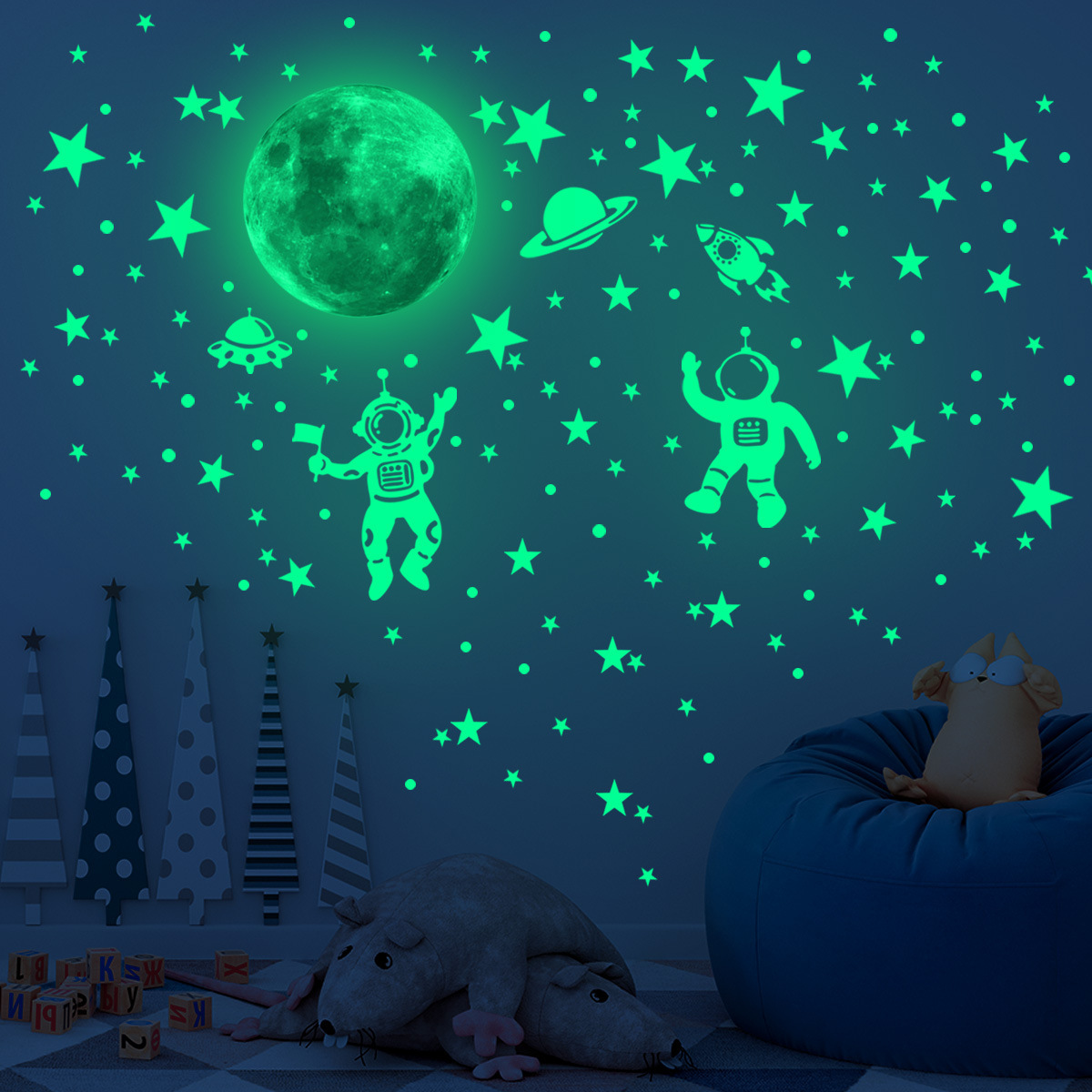Luminoso lua estrelas adesivos - Home Cinema Room avaliação e preço