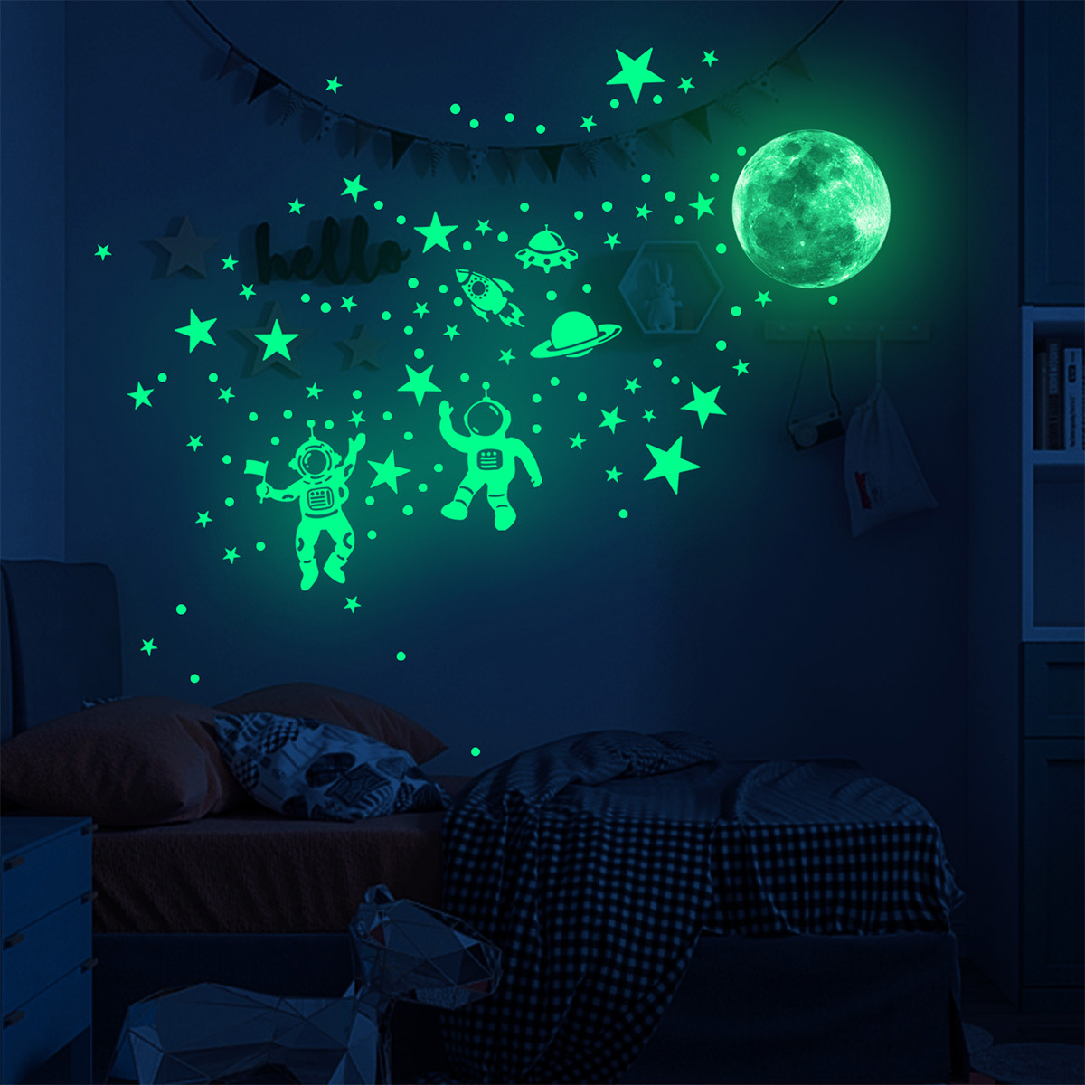 Luminoso lua estrelas adesivos - Home Cinema Room avaliação e preço